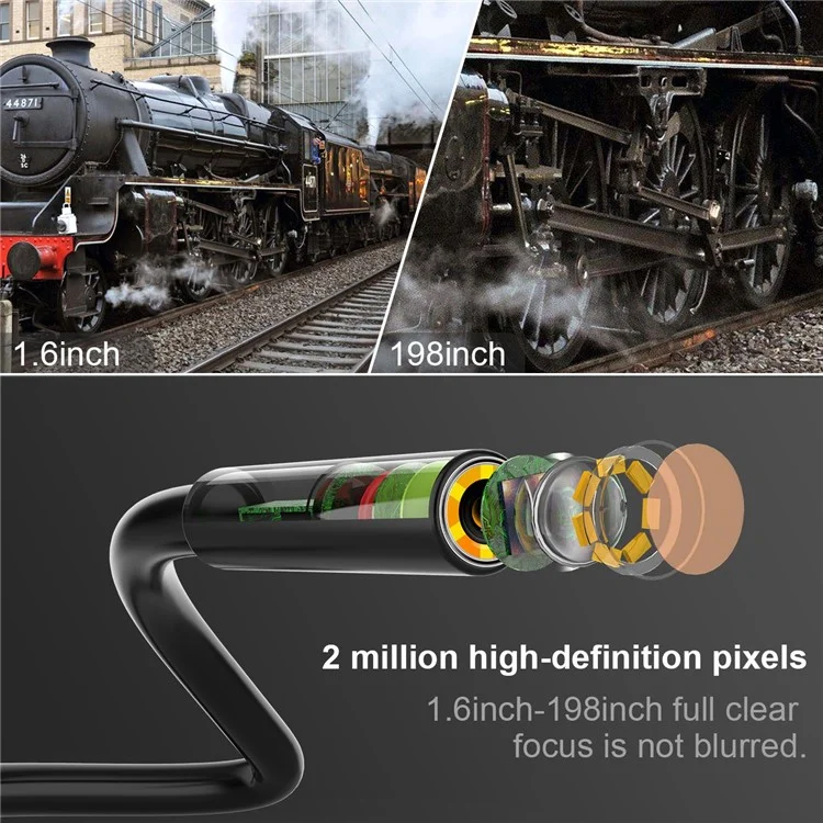 B315 2 m Kabel 4,3 Zoll Bildschirm Industrieendoskop 8mm Objektiv 8 LEDs Wasserdichte Auto -inspektion Boorscope