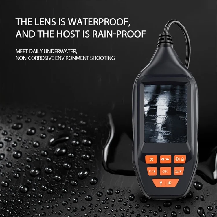 M30 10m Hard Wire Waterproof Single 8mm Lens 3.0'' IPS Screen 1080P Industrial Endoscope with 8 LED Lights