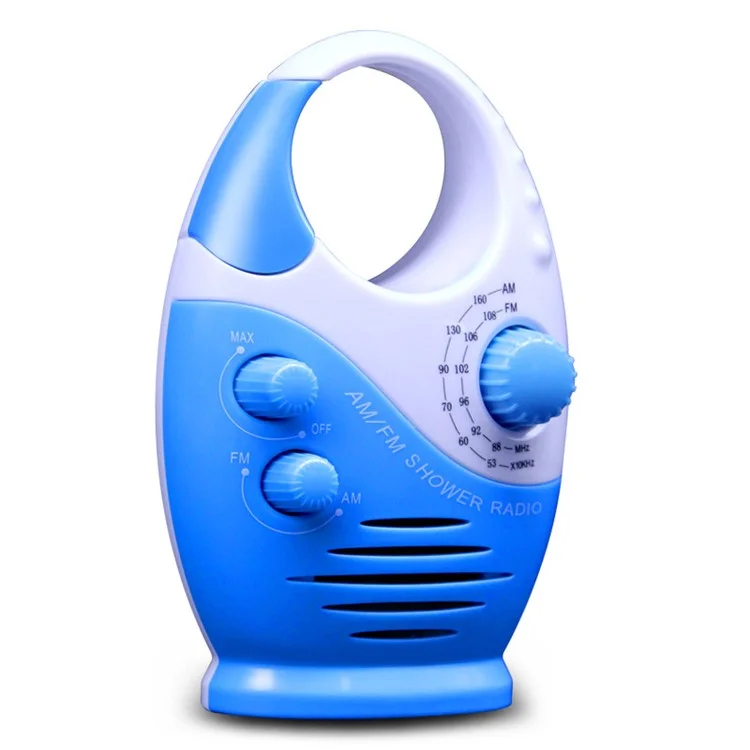 Radio de Ducha Portátil SY-950 AM FM IPX4 Altavoz Alimentado Por Batería Impermeable Con Mango Superior - Azul