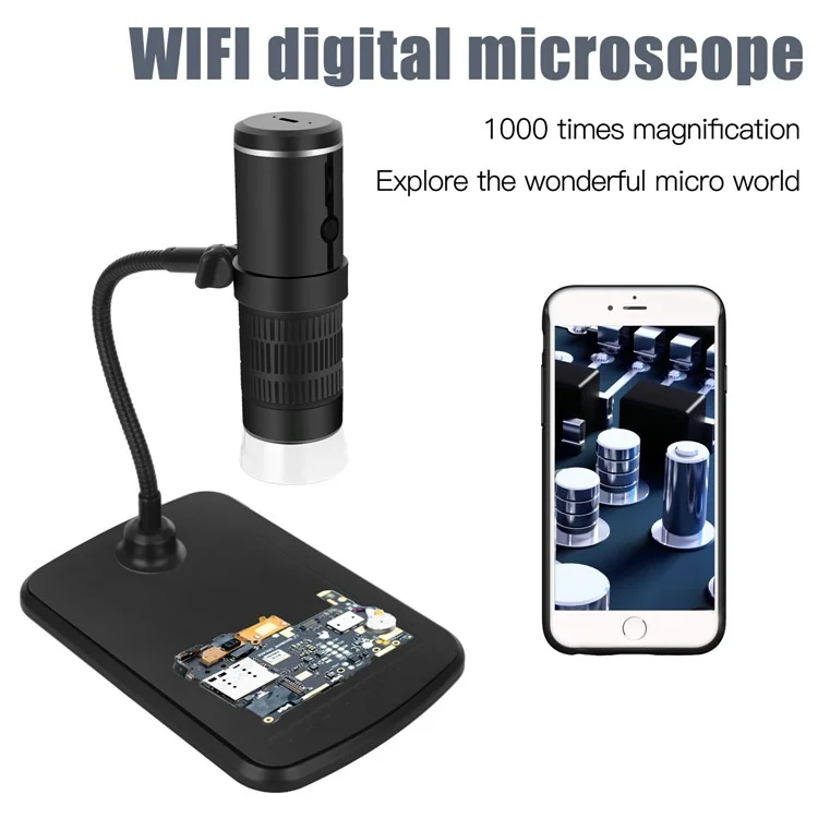 Microscopio digital portátil WiFi F210 con aumento de 50-1000X, microscopio inalámbrico mini para terapia de belleza, soldadura de circuitos