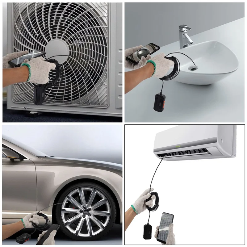 F240 WiFi Wireless Industrial Endoscope 3.9mm Inspection Camera IP67 Waterproof Borescope Scope Camera with 5m Hard Wire