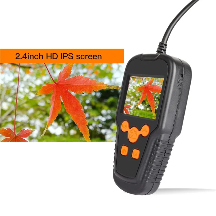 P60A 10m Hard Wire 8-LED Built-in 3.9mm Camera Lens Industrial Endoscope Inspection with and 2.4'' Screen Display