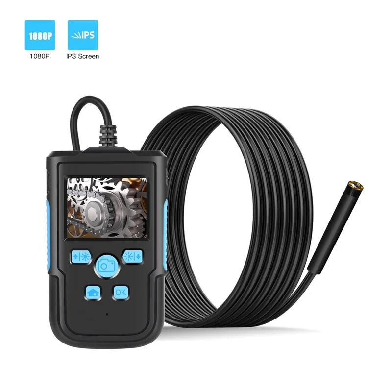 P60B 5m Harde Draad 8-LED HD Inspectie 5,5 mm Lenscamera 2,4'' Schermdisplay Industriële Endoscoop