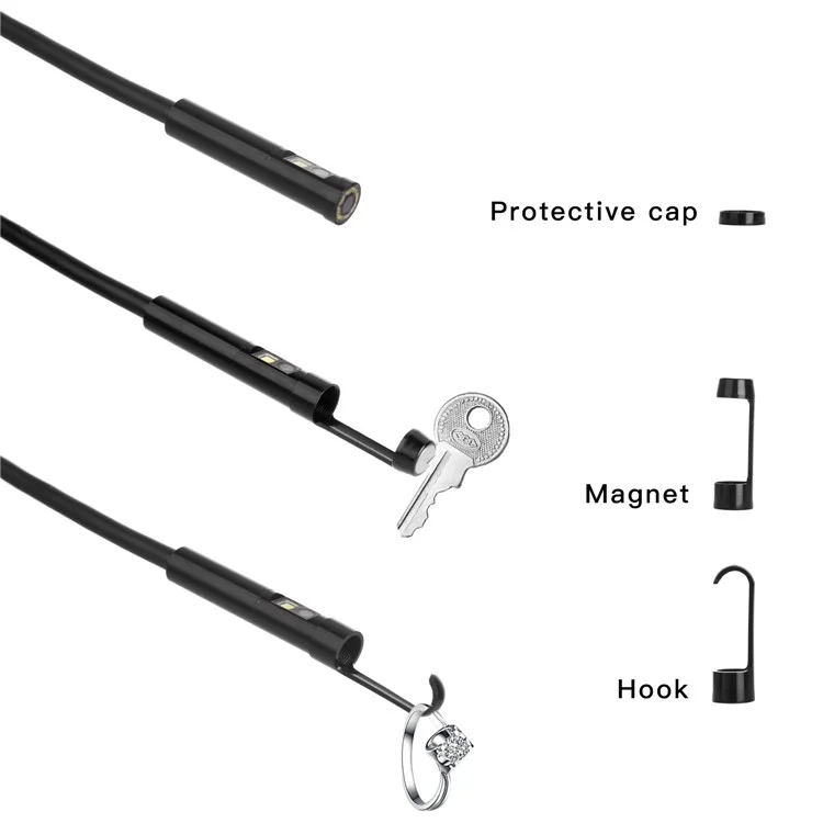 P50 4.5-inch Screen Industrial Smart Phone Endoscope with 8mm / 10m Hard Wire IP68 Waterproof Borescope Scope Camera Dual Lends Inspection Camera