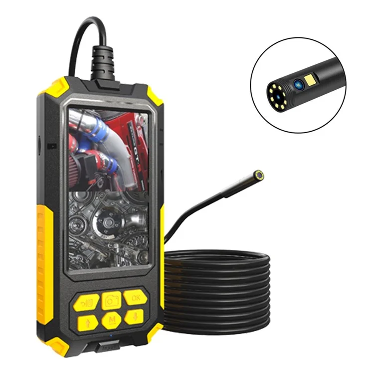 P50 4.5-inch Screen Industrial Smart Phone Endoscope with 8mm / 10m Hard Wire IP68 Waterproof Borescope Scope Camera Dual Lends Inspection Camera