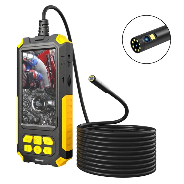 P50 4.5-inch Screen Industrial Smart Phone Endoscope with 8mm / 10m Hard Wire IP68 Waterproof Borescope Scope Camera Dual Lends Inspection Camera