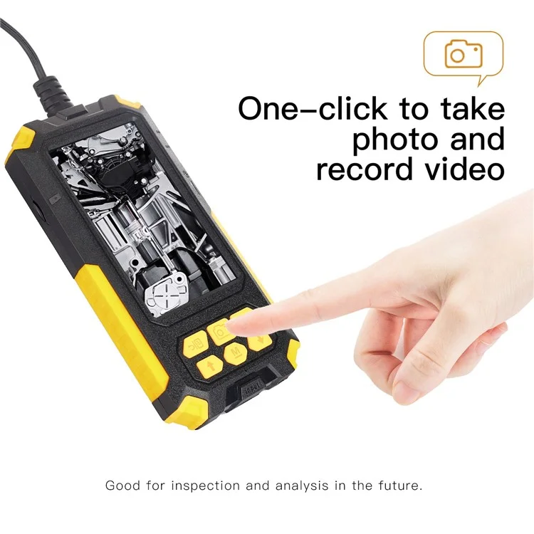 P50 4.5-inch Screen Industrial Smart Phone Endoscope with 8mm / 10m Hard Wire IP68 Waterproof Borescope Scope Camera Dual Lends Inspection Camera