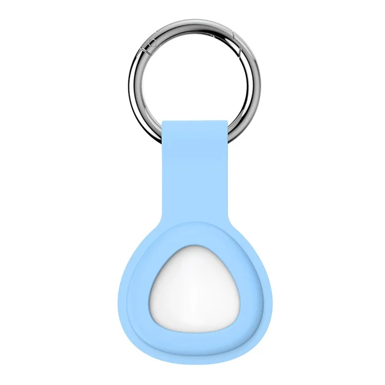 For HUAWEI Tag Bluetooth-compatible Tracker Protective Case Silicone Anti-scratch Cover with Keyring - Sky Blue
