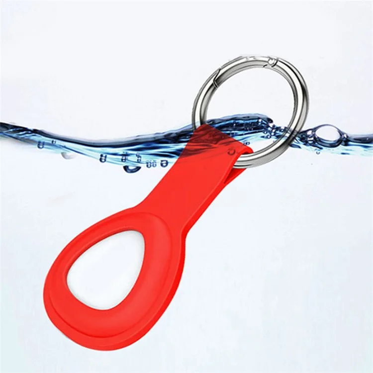 For HUAWEI Tag Bluetooth-compatible Tracker Protective Case Silicone Anti-scratch Cover with Keyring - Sky Blue