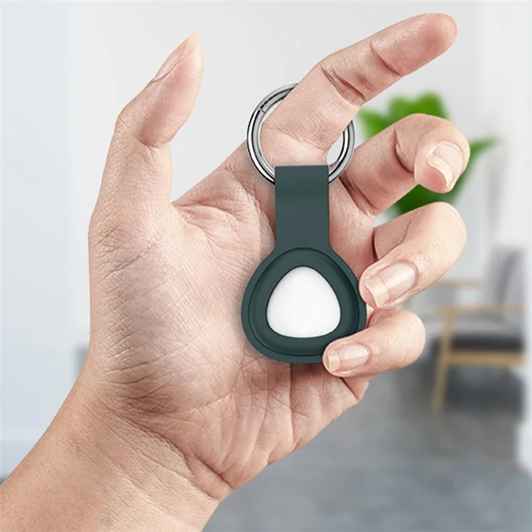 For HUAWEI Tag Bluetooth-compatible Tracker Protective Case Silicone Anti-scratch Cover with Keyring - Sky Blue