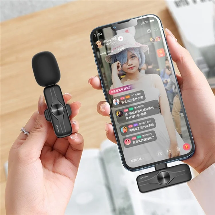 ELEBEST M3Pro 2,4 ГГц Всенаправленная беспроводная лавсанская микрофонная система для устройств с разъемом Type-C, для интервью, прямых трансляций, 1 микрофон + 1 приемник