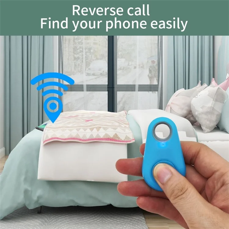 Smart Bluetooth Localizzatore Localizzatore Finder Pieno Piet Wallet Tracker Dog Tracker Anti-Lost Tag Alarm Alarm Allenter - Blu