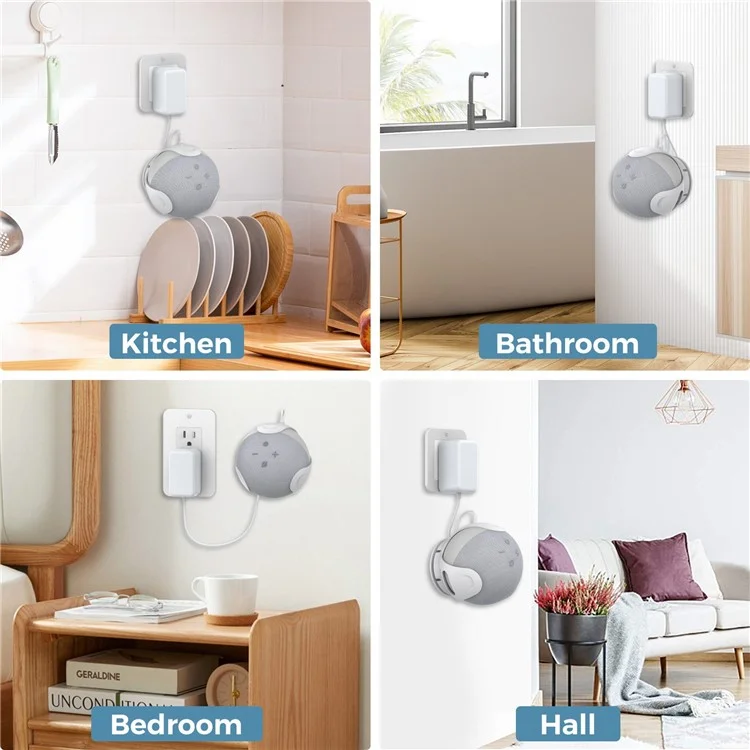 Ahastyle PT183 Para Amazon Alexa Echo Dot 4 Soporte de Soporte de Montaje de Pared Soporte Soporte de Altavoces Inteligentes Accesorio - Blanco