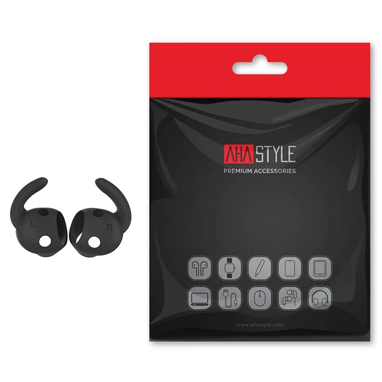 AHASTYLE PT172 1 Par de Capa de Fone de Ouvido de Silicone para Beats Studio Buds, Pontas de Ouvido Macias e Confortáveis - Preto