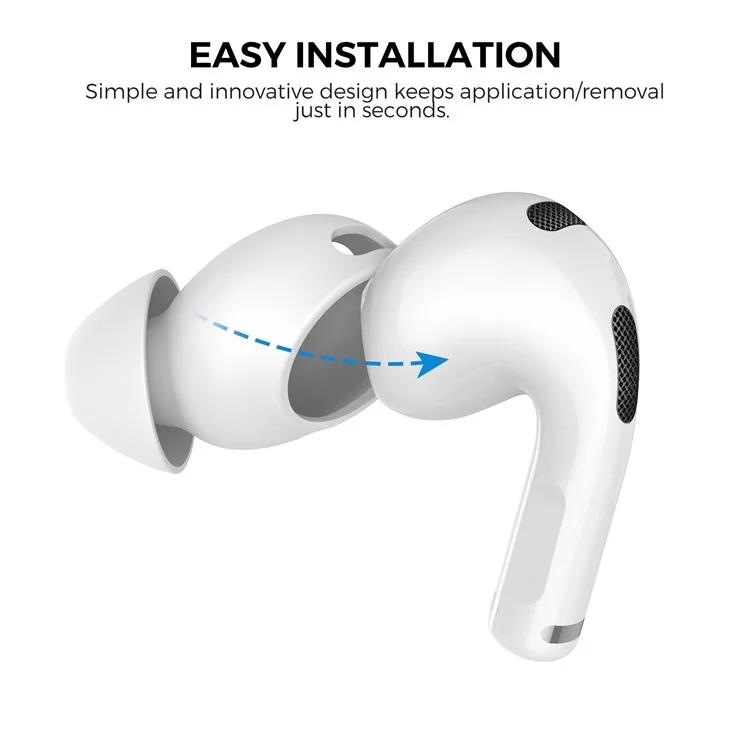 AHASTYLE PT66-3 3 Pares de Tampas de Silicone para Fone de Ouvido para Apple AirPods 3, Substituição de Pontas de Fone de Ouvido Sem Fio, Tamanho: M - Preto