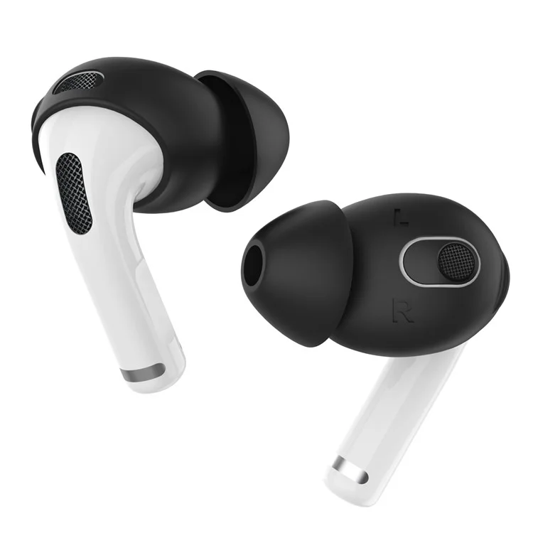 AHASTYLE PT66-3 3 Paia di Cuscinetti per Auricolari in Silicone per Apple AirPods 3, Copertura Morbida per Auricolare, Dimensione: L - Nero