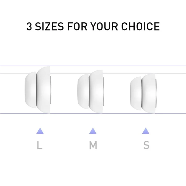 AHASTYLE PT99-2 3 Paar Silikon-Ohrstöpsel für AirPods Pro / AirPods Pro 2 Weiche, bequeme Ohrstöpsel-Ersatzteile, Größe: S+M+L