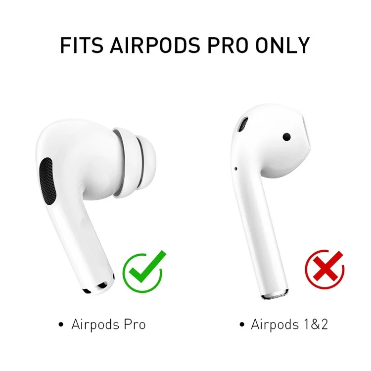 AHASTYLE PT99-2 2 Paires d'Embouts d'Oreille en Silicone pour AirPods Pro / AirPods Pro 2 Casque Flexible Remplacement des Capuchons d'Oreille, Taille: S