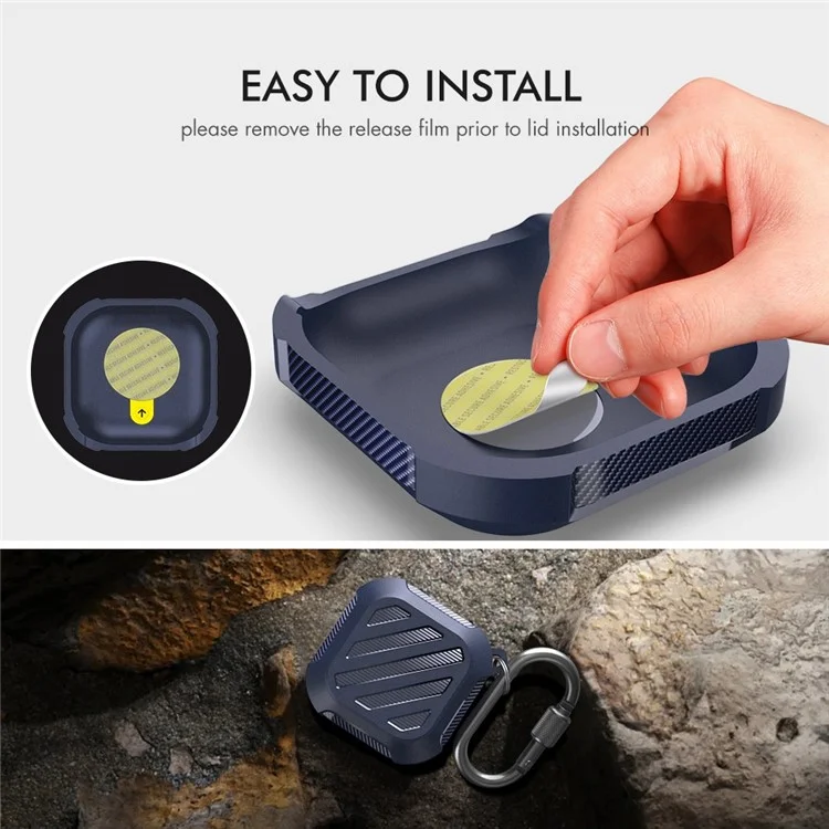 AHASTYLE PT131 Para Samsung Galaxy Buds Live / Buds Pro / Buds 2 Bluetooth Earphone TPU Protective Cover Anti-scratch Anti-drop Case - Midnight Blue