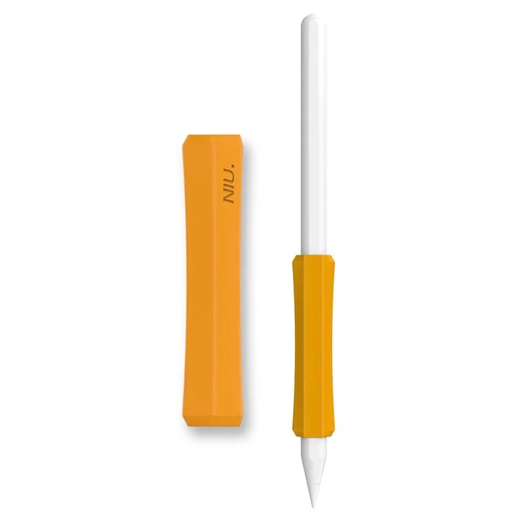 AHASTYLE PT-LC03 For Apple Pencil (1st Generation) / (2nd Generation) Pen Grip Non-Slip Protective Sleeve Silicone Stylus Pen Grip Cover - Yellow