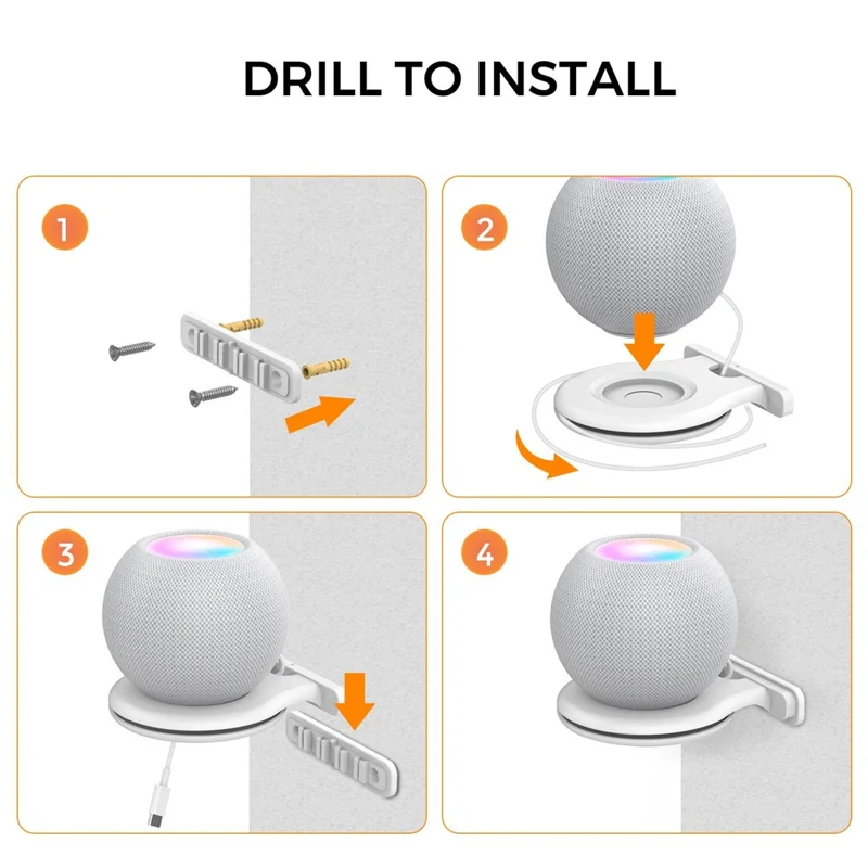 AHASTYLE PT149 For Apple HomePod Mini Smart Speaker Wall Mount Holder Bracket Hanger - White