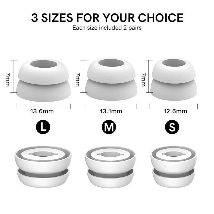 AHASTYLE PT168 3 paires de capuchons d'oreillette pour Samsung Galaxy Buds Pro, couvercle en silicone pour embouts d'oreille de remplacement, taille : S+M+L - Violet