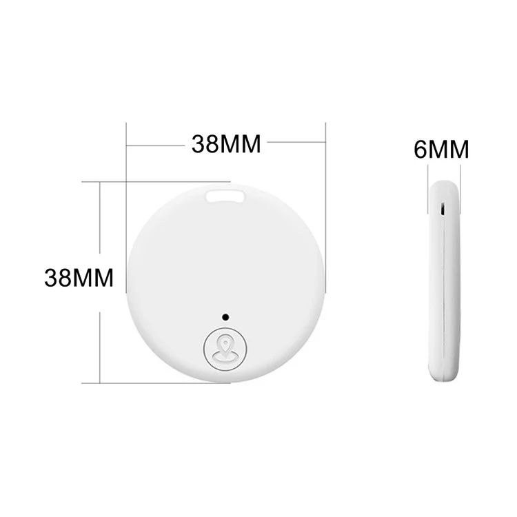 Y02 Round Shape Bluetooth-compatible 5.0 Tracker Item Locator with Key Chain Hole for Keys Pet Wallets Phones Tablets - White