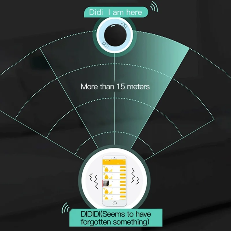 Y02 Round Shape Bluetooth-compatible 5.0 Tracker Item Locator with Key Chain Hole for Keys Wallets Phones Tablets - Orange