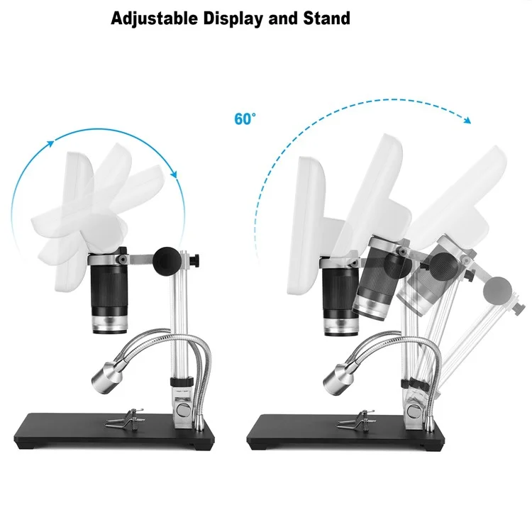 ANDONSTAR AD206 7-inch Digital Microscope 200X Magnification Soldering Tool for SMT PCB Watch Phone Repair with UV Filter - White / US Plug
