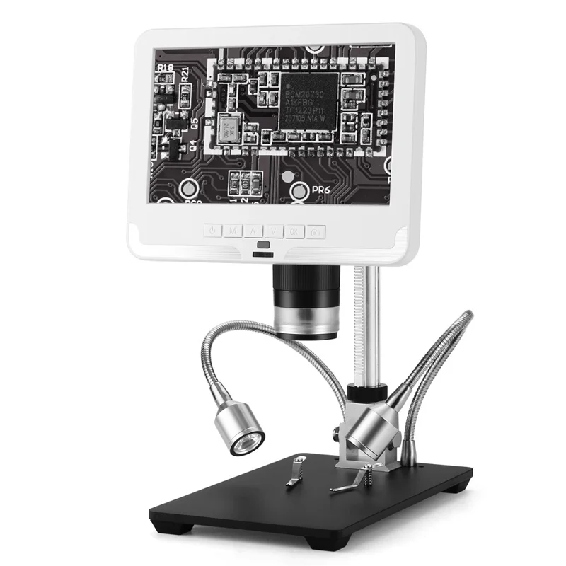 ANDONSTAR AD206 7-inch Digital Microscope 200X Magnification Soldering Tool for SMT PCB Watch Phone Repair with UV Filter - White / EU Plug