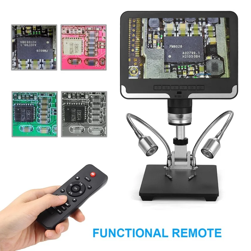 ANDONSTAR AD206 7-inch Digital Microscope 200X Magnification Soldering Tool for SMT PCB Watch Phone Repair with UV Filter - White / EU Plug