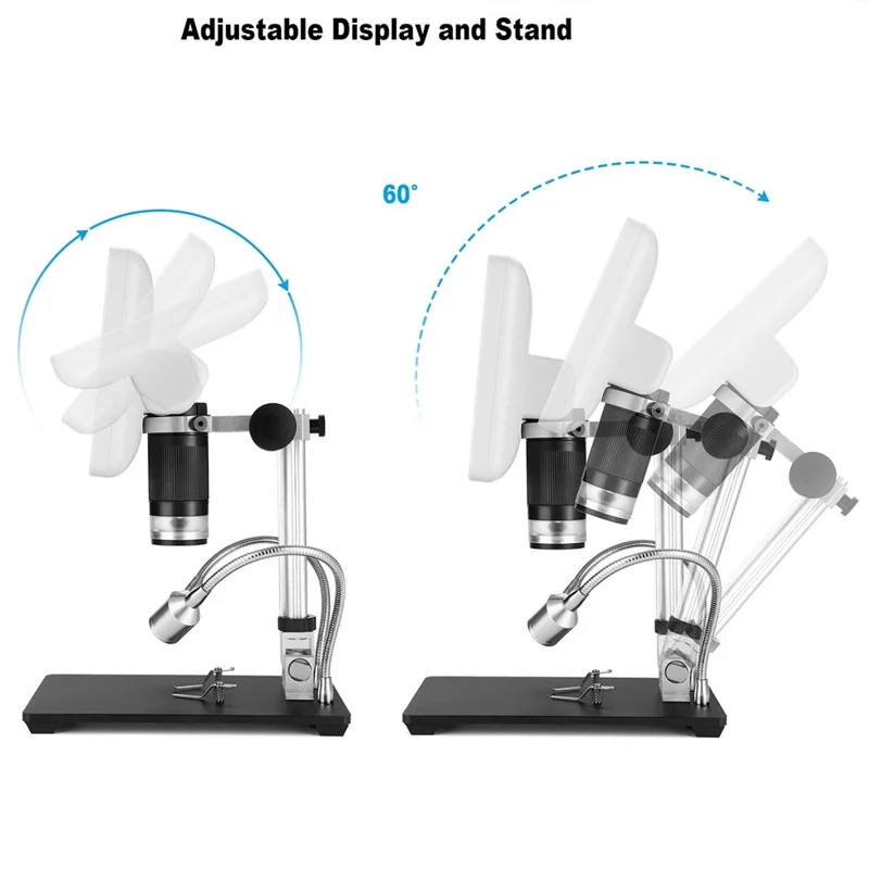 ANDONSTAR AD206 7-inch Digital Microscope 200X Magnification Soldering Tool for SMT PCB Watch Phone Repair with UV Filter - White / EU Plug