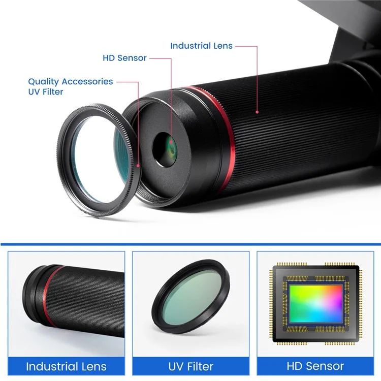 ANDONSTAR AD409 10.1 inch 300X 1080P Digital Microscope for Mobile Phone Repair Soldering Tool Support WiFi / PC / HD - US Plug