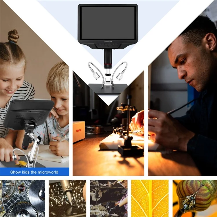 ANDONSTAR AD409 10.1 inch 300X 1080P Digital Microscope for Mobile Phone Repair Soldering Tool Support WiFi / PC / HD - US Plug