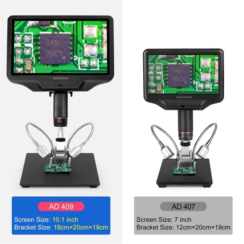 ANDONSTAR AD409 10.1 inch 300X 1080P Digital Microscope for Mobile Phone Repair Soldering Tool Support WiFi / PC / HD - EU Plug