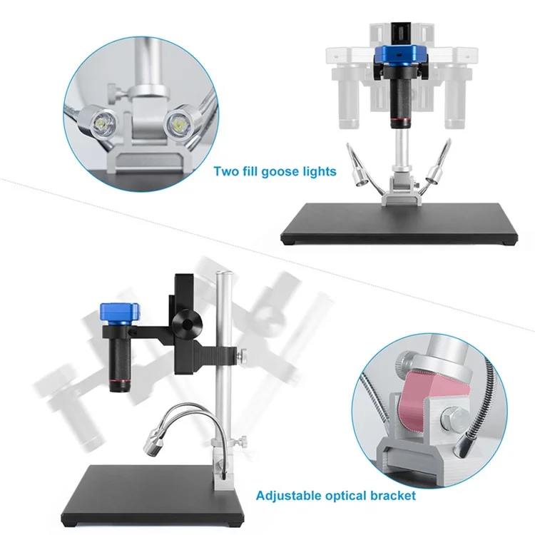 ANDONSTAR AD1605 4K Ultra HD Electric Microscope Industrial Camera Electronic Magnifier with LED Lights for Mobile Phone / Watch / Jewelry / Jade - UK Plug