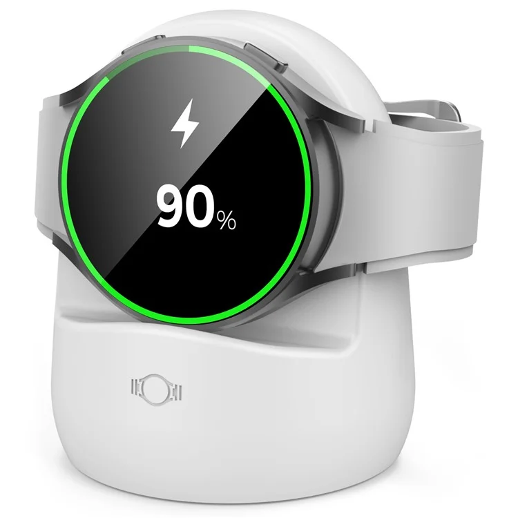 AHASTYLE PT181 For Samsung Galaxy Watch4 40mm 44mm / Watch4 Classic 42mm 46mm Silicone Charging Base Cable Management Stand - White