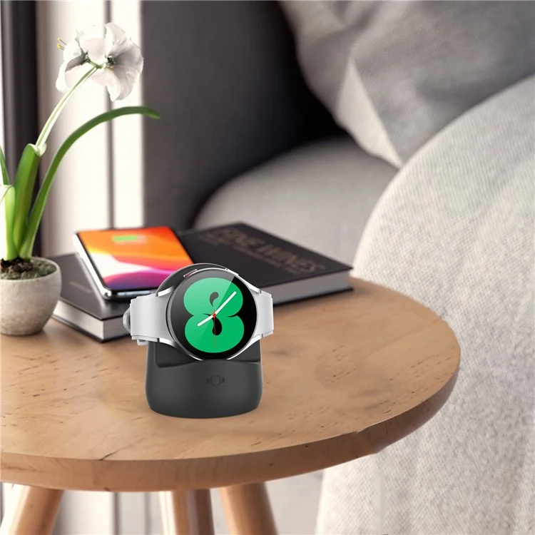 AHASTYLE PT181 For Samsung Galaxy Watch4 40mm 44mm / Watch4 Classic 42mm 46mm Silicone Charging Base Cable Management Stand - White