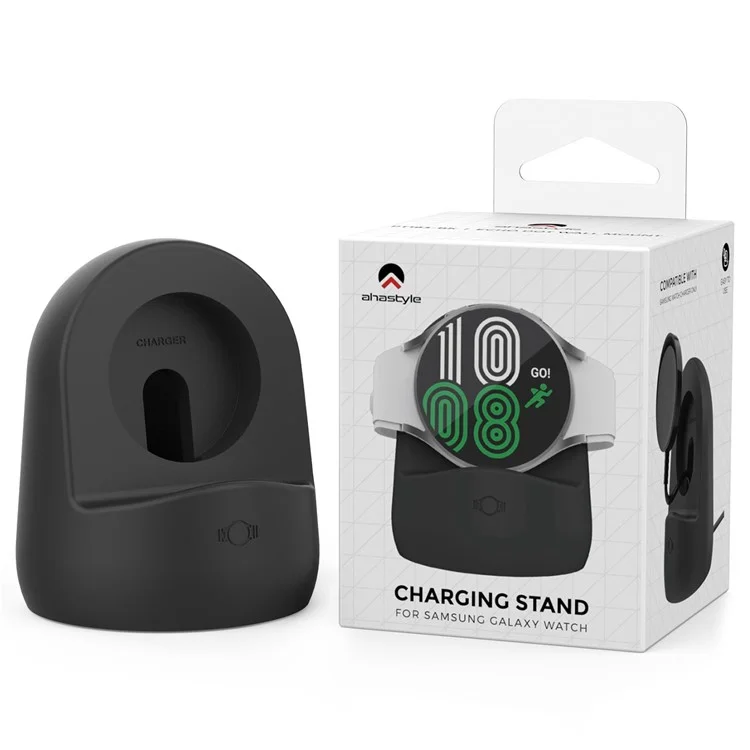 AHASTYLE PT181 For Samsung Galaxy Watch4 40mm 44mm / Watch4 Classic 42mm 46mm Silicone Charging Base Cable Management Stand - White