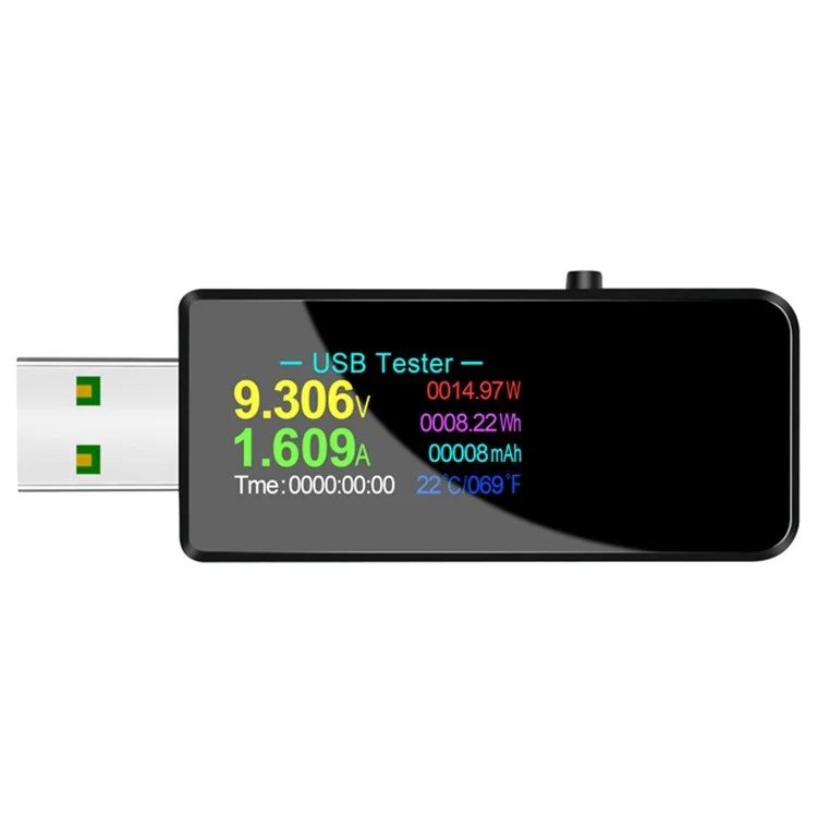 JUWEI U96P Digital Multimeter USB Tester IPS Digital Display Voltage Current Watt Meter Automatic Detection Tool - Black