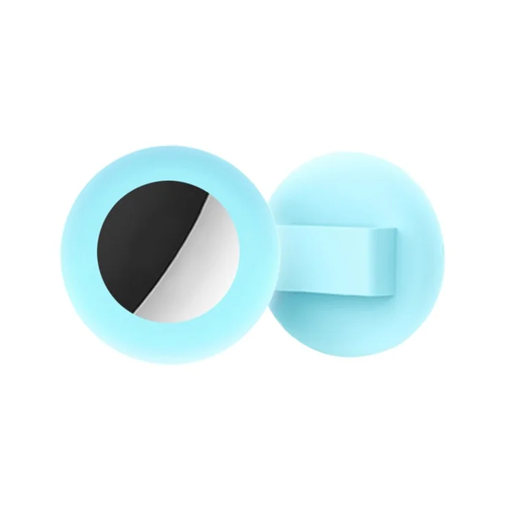 For Apple AirTag Protective Case Dog Cat Tracker Silicone Cover Soft Protection Shell, Size S / 16mm - Luminous Blue