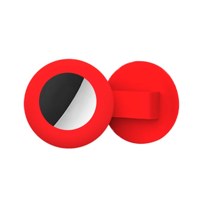 For Apple AirTag Protective Case Dog Cat Tracker Silicone Cover Soft Protection Shell, Size S / 16mm - Red