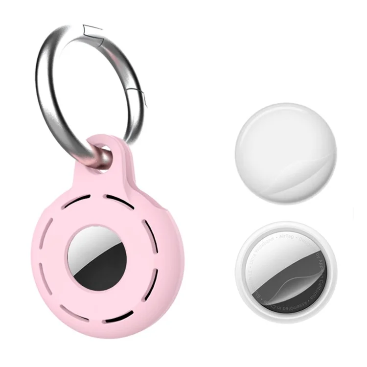 4Pcs / Set For Apple AirTag Bluetooth-compatible Tracker Portable Protective Case Soft Silicone Shell - Pink / Midnight Blue / Luminous White / Luminous Orange