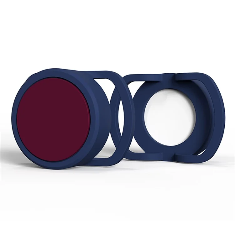 Protective Case for Apple AirTag Dog Cat Anti-lost Tracker Silicone Cover Soft Protection Shell, 30mm - Midnight Blue / Wine Red