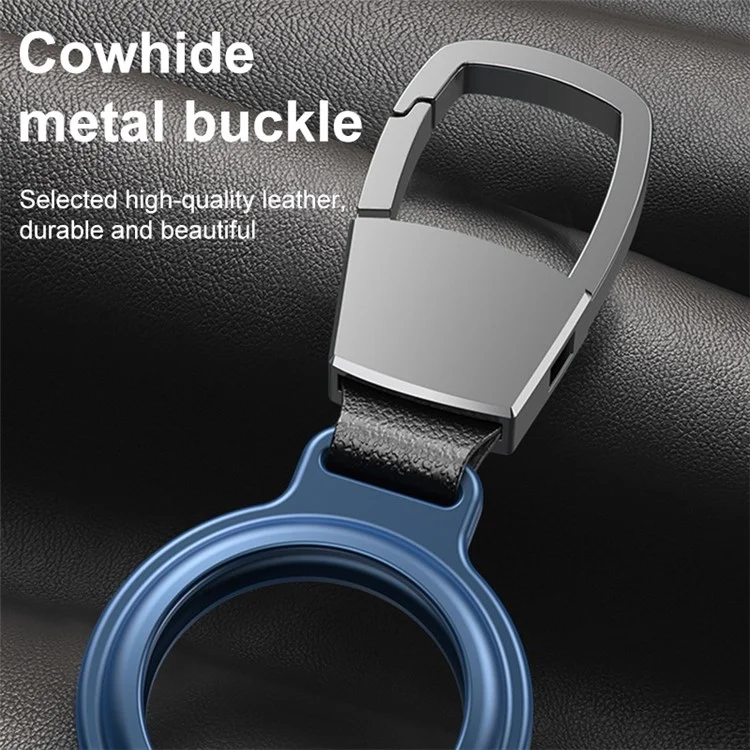 Étui magnétique pour porte-clés AirTag Housse de protection pour bagages Portefeuille Collier de chien - Bleu marine