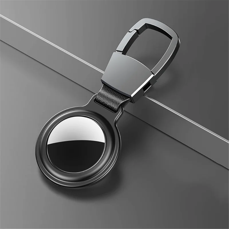 Magnetic Case for AirTag Keychain Protective Cover for Luggage Wallet Dog Collar - Black