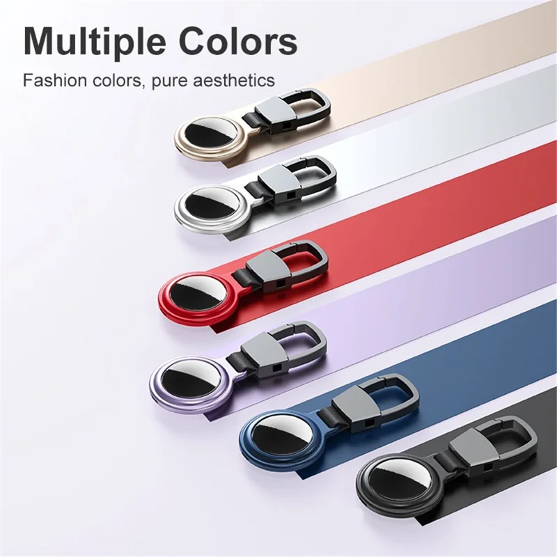 Magnetic Case for AirTag Keychain Protective Cover for Luggage Wallet Dog Collar - Purple