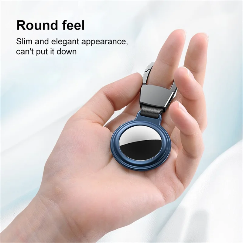 Magnetic Case for AirTag Keychain Protective Cover for Luggage Wallet Dog Collar - Purple