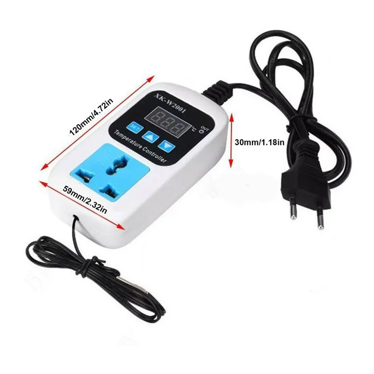 SMY-W2001 Temperaturcontroller Intelligenter Digitaler Display Einstellbare Temperaturbuchse Mit 1m Wasserdichtem Sonde - US -stecker