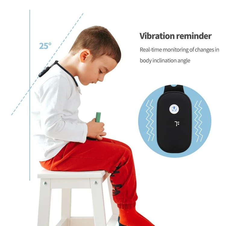 102226 Silikon-Orthopädischer Korrektor Intelligenter Automatischer Haltungstrainer für Erwachsene und Kinder Anti-Buckelkorrektor-Gerät - Schwarz